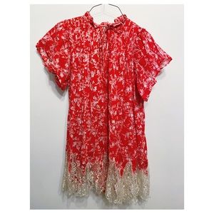 Free People Floral Print Dress with Slip